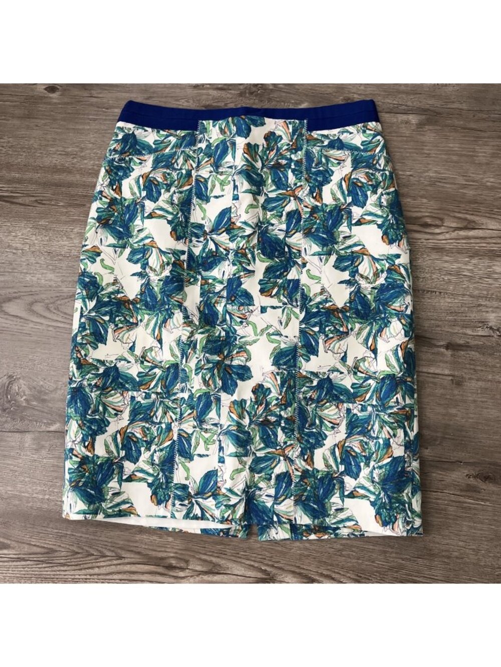 Club Monaco Francis Blue Floral Pencil Skirt Womens 4